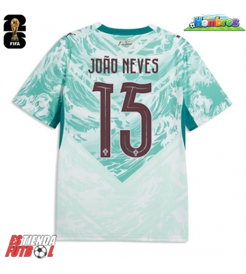 Portugal Joao Neves #15 Segunda Equipación Mundial 2026 Manga Corta